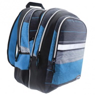 Must: Blau-Schwarz 2-in-1 vierfach unterteilte Schultasche, Rucksack 47x25x33cm