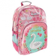 Must: Dreifächeriger Schwan-Schulranzen, Rucksack 33x16x45cm