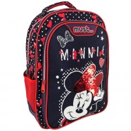 Must: Dunkelblau-roter Minnie Maus Schulranzen, Rucksack 32x18x43cm