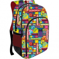 Must: Monopoly abgerundeter dreifach unterteilter Schulranzen, Rucksack 33x16x45cm