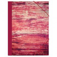 Must: Rote Mappe mit Baum-Muster, 25x35cm