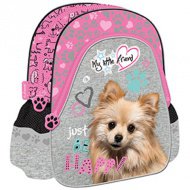 My Little Friend pinkfarbener Mini-Schulranzen mit Hundemotiv, Rucksack 29x22x9cm