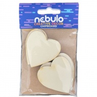 Nebulo: 6-teiliges Holzdekor-Herz-Set 4,5x5x0,2cm