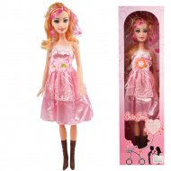 Nicky: Riesige blonde Modepuppe im pinken Kleid mit Soundeffekten 56cm