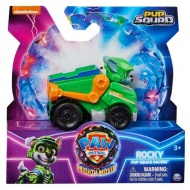 Paw Patrol: Der Mighty Kinofilm: Pup Squad Racers Rocky Minifigur mit Fahrzeug - Spin Master