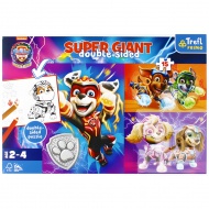 Paw Patrol: Der Super Film - Riesiges beidseitig ausmalbares 15-teiliges Puzzle - Trefl