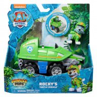 Paw Patrol: Jungle Pups Rocky Minifigur mit Schildkrötenfahrzeug - Spin Master