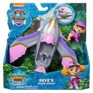 Paw Patrol: Jungle Pups Skye Minifigur mit Falkenfahrzeug - Spin Master