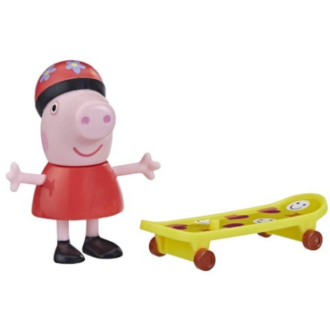 Peppa Wutz: Peppa Wutz mit Schutzhelm und Skateboard Figurenset - Hasbro