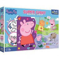 Peppa Wutz Super Giant beidseitiges 3-in-1-Puzzle 15-teilig - Trefl