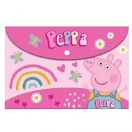 Peppa Wutz rosa Druckknopf-Mappe im A4-Format