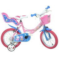 Peppa Wutz rosa Kinderfahrrad in Größe 14 - Dino Bikes Fahrrad