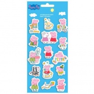 Peppa Wutz und Freunde 3D Puffy Sticker Set auf einem 10x22cm Bogen