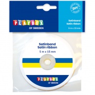 PlayBox: Blau-gelbes Satinband, 15 mm Breite, 5 m