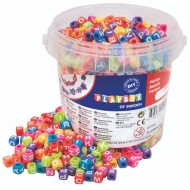 PlayBox: Bunte Buchstabenperlen-Set 1250 Stück 7x7x7mm