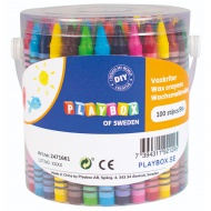 PlayBox: Buntes 100-teiliges Wachsmalstift-Set in einer Box