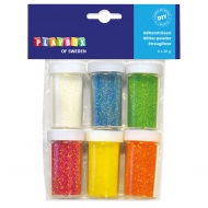 PlayBox: Glitzerpulver-Set in Dosen, Pastellfarben, 6x20g