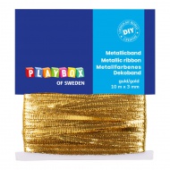 PlayBox: Goldfarbene, metallische Zierband 10m x 3mm