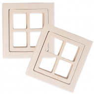 PlayBox: Holzfenster-Set 2-teilig 8x8,5cm