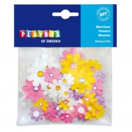 PlayBox: Selbstklebende bunte Blumen 36 Stück 20-35mm