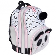 Premium Panda Schulranzen mit zwei Fächern, Rucksack 37x20x31cm