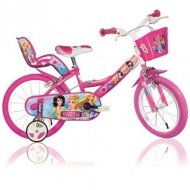 Prinzessin rosa Kinderfahrrad in Größe 14 - Dino Bikes Fahrrad