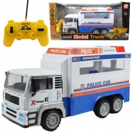 RC ferngesteuerter Polizeilastwagen mit Metallkabine und Lichteffekten 27MHz 1/12 Maßstab 32cm