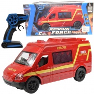 RC ferngesteuerter roter Feuerwehrbus mit Lichteffekten 2,4GHz 1/12 Maßstab 30cm