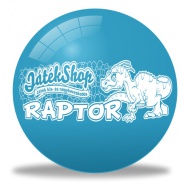 Raptor-Dinosaurier-blauer Gummiball 22 cm