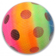 Regenbogenfarbiger gepunkteter Gummiball 23 cm