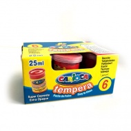 Rote Temperafarbe im Tiegel 6x35 g - Carioca