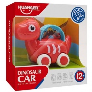 Rotes Baby-Auto mit Dinosaurier-Motiv, beweglich, 10,5 cm