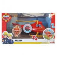 Sam der Feuerwehrmann: Wallaby Feuerwehrhubschrauber Spielset mit Licht und Sound, Zubehör - Simba Toys