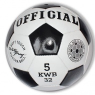 Schwarz-weißer Kunstleder-Fußball 23 cm