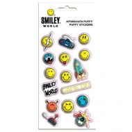 Smiley 3D Puffy Sticker Set auf einem 10x22cm Bogen