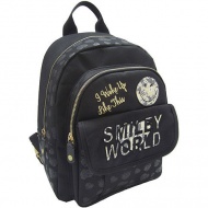 Smiley World schwarzer Mode-Rucksack, Schultasche 26x34x17 cm