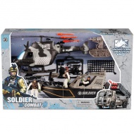 Soldier Force 9 Militärspielset mit Schiff und Hubschrauber