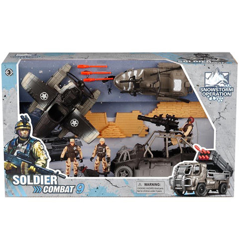 Soldier Force 9 Militärspielset mit Wasserflugzeug und Hund