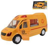 Special Car: Gelbes Express-Kurierauto mit Licht und Sound, Schwungradfunktion, 24 cm