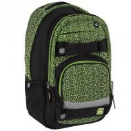 Spirit: Campus grün-schwarzer abgerundeter Schulranzen, Rucksack 46x32x19cm