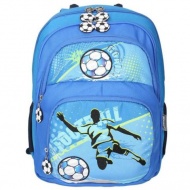 Spirit: Ergonomischer Schulrucksack in Blau mit Fußballmotiv