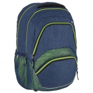 Spirit: Freedom blau und neon abgerundeter Schulranzen, Rucksack 46x33x22cm