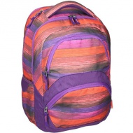 Spirit: Freedom bunter gestreifter abgerundeter Schulranzen, Rucksack 45x33x26cm