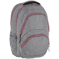 Spirit: Freedom grauer und pinker abgerundeter Schulranzen, Rucksack 46x33x22cm