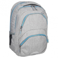 Spirit: Freedom hellgrauer und blauer abgerundeter Schulranzen, Rucksack 46x33x22cm