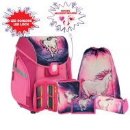 Spirit: Magisches Einhorn 5-teiliges Schulrucksack-Set mit Zubehör und LED-Licht