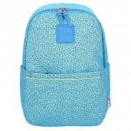 Spirit: Mesh federleichter blauer gemusterter Schulranzen, Rucksack 43x28x13cm