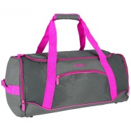 Spirit: Sporttasche für das Fitnessstudio neon pink-grau 20x51x23cm