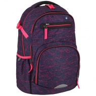 Spirit: Stringer pink geometrisch gemusterter abgerundeter Schulranzen, Rucksack