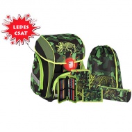 Spirit: Triceratops LED, 3D-Muster Schultasche, Rucksack 5-teiliges Set